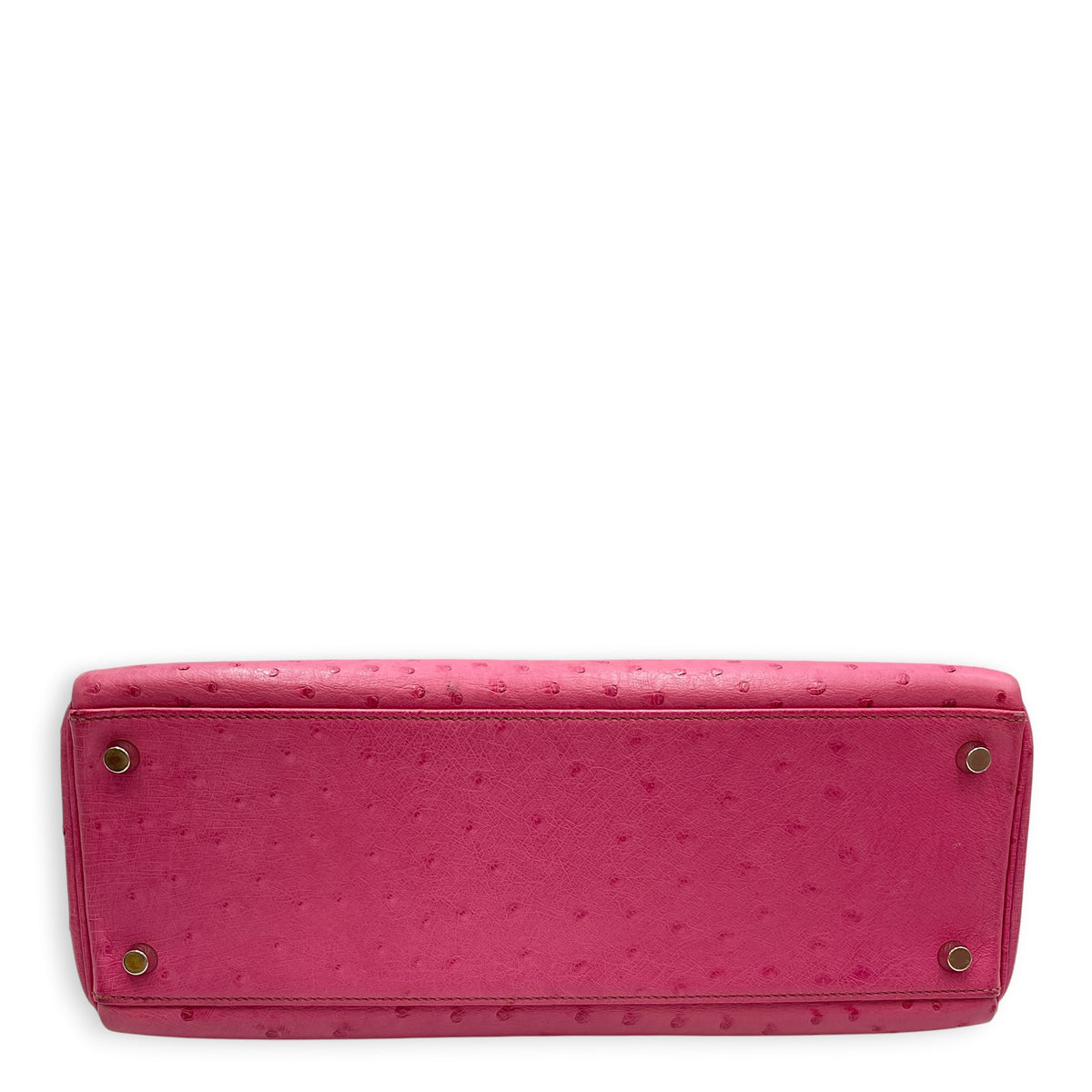 Kelly 32 Fuchsia in Ostrich Palladium hardware