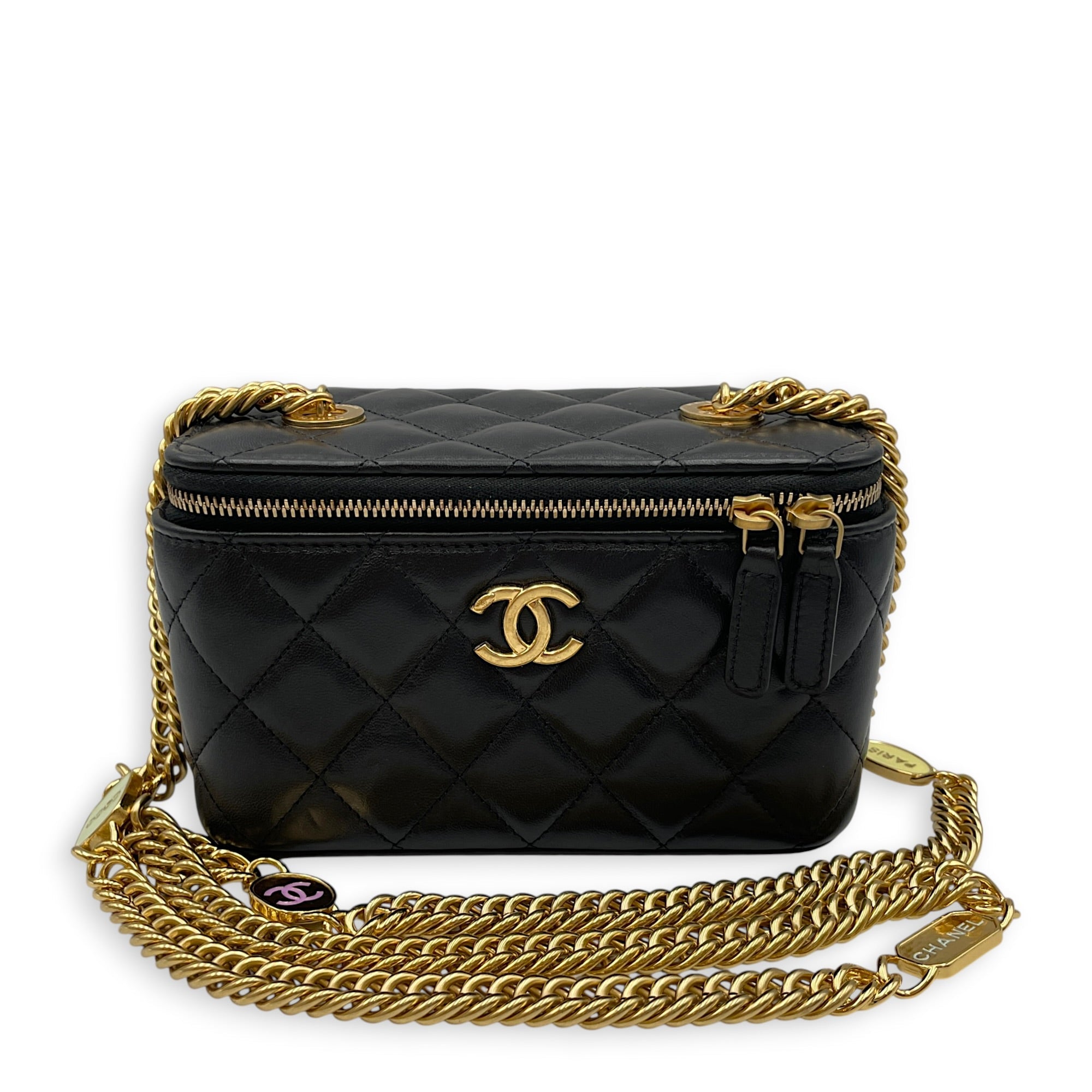 Vanity Case Black Crossbody Bag in Lambskin Gold hardware CL2608-22954 11