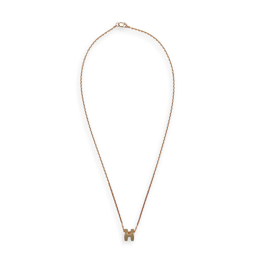 Mini Pop H Marron Glace Necklace Rose Gold hardware CL2608-22960 1
