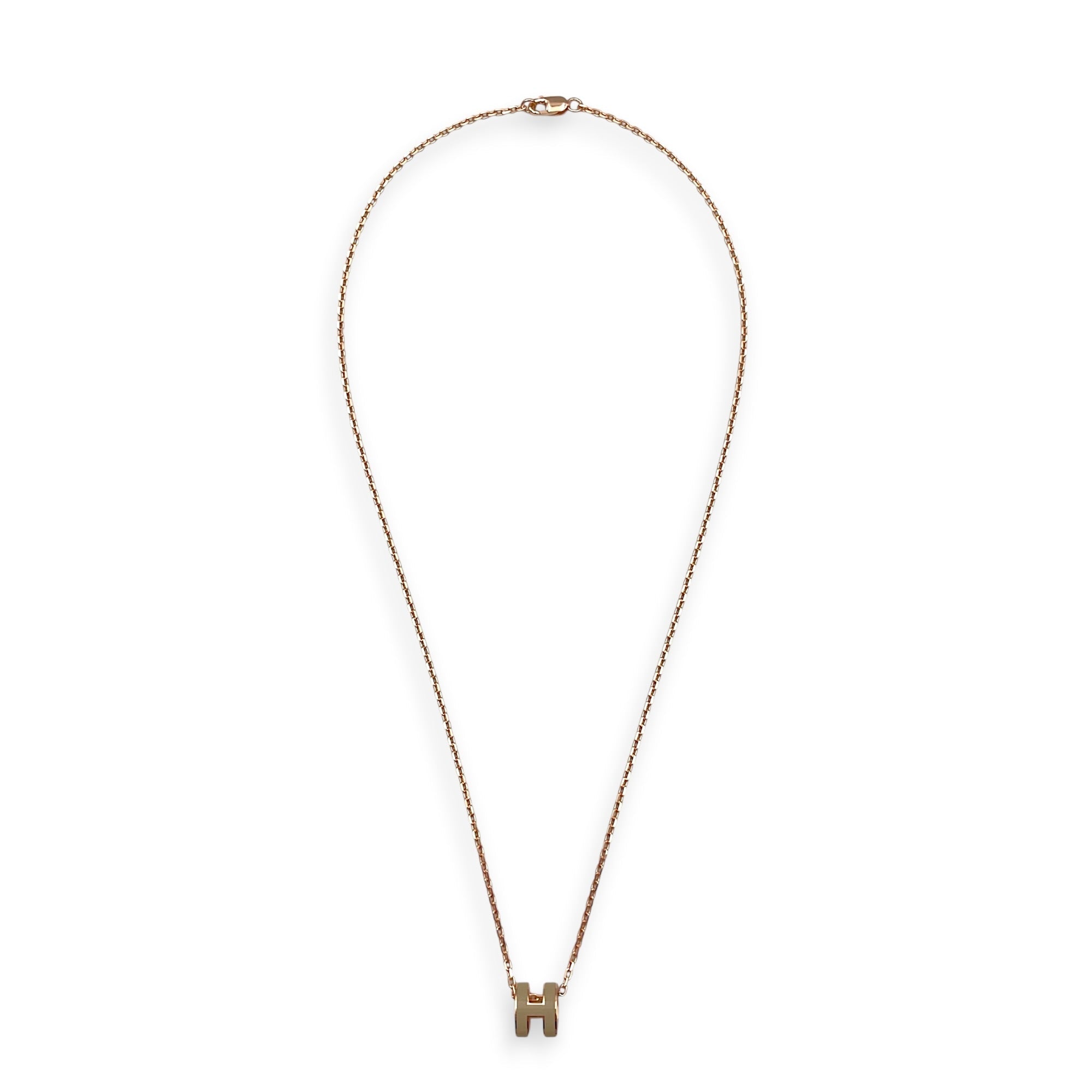 Mini Pop H Marron Glace Necklace Rose Gold hardware CL2608-22960 2