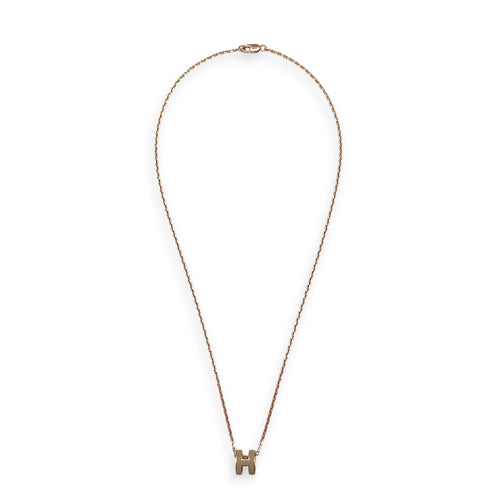 Mini Pop H Marron Glace Necklace Rose Gold hardware CL2608-22960 2