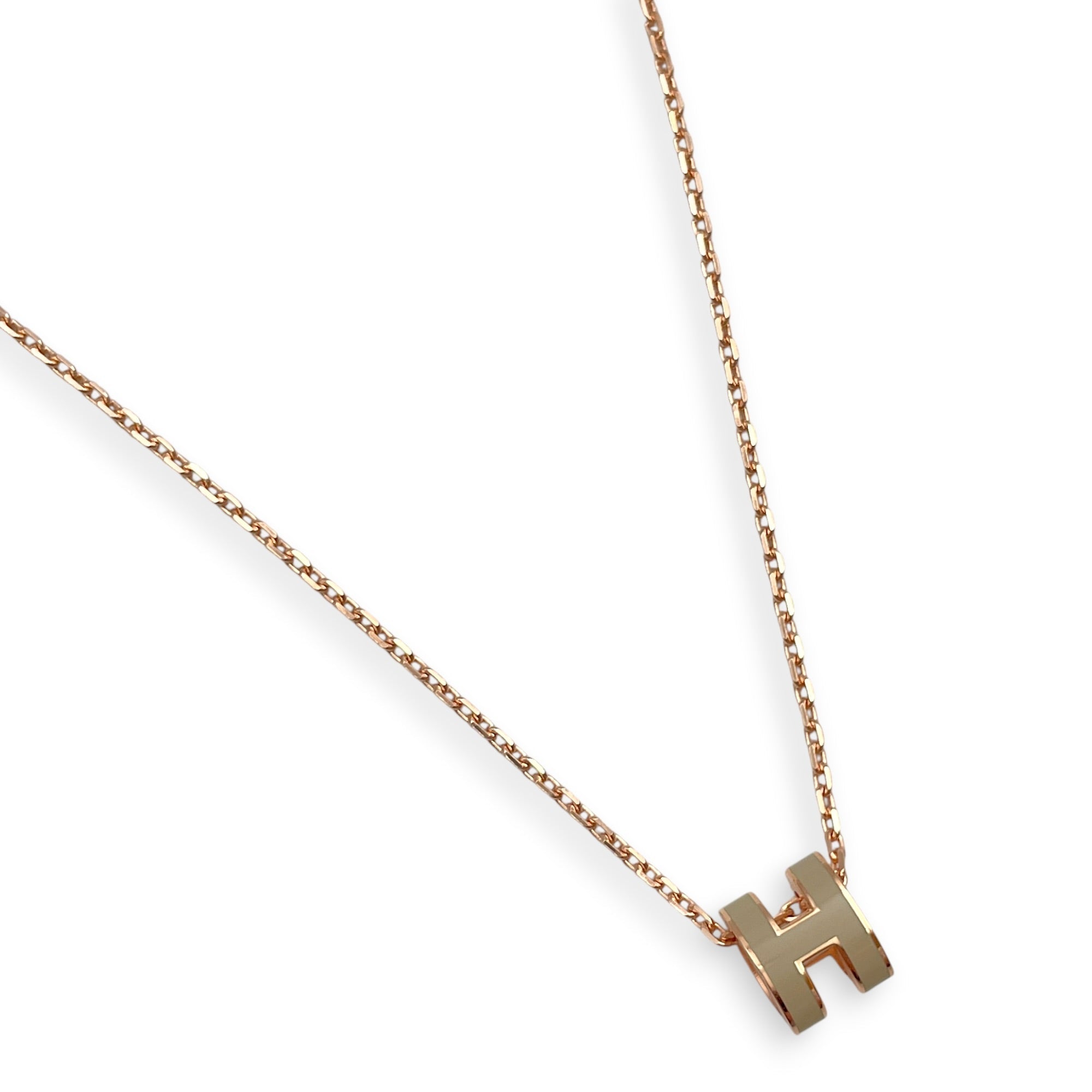 Mini Pop H Marron Glace Necklace Rose Gold hardware CL2608-22960 3