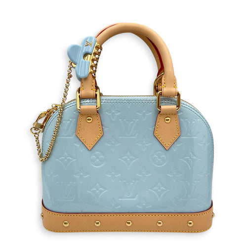 Limited Edition Alma BB Blue Crossbody Bag in Monogram Vernis Leather Gold hardware CL2608-22965 1