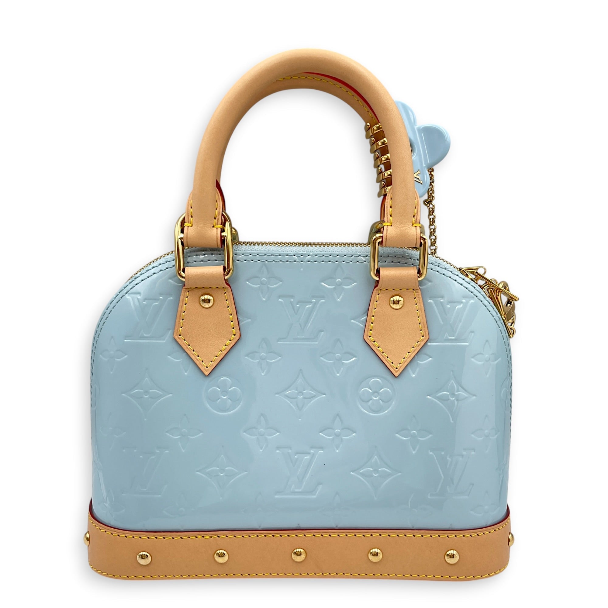 Limited Edition Alma BB Blue Crossbody Bag in Monogram Vernis Leather Gold hardware CL2608-22965 2