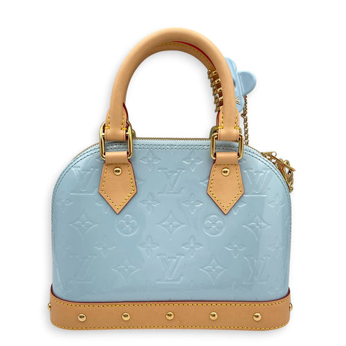 Limited Edition Alma BB Blue Crossbody Bag in Monogram Vernis Leather Gold hardware CL2608-22965 2