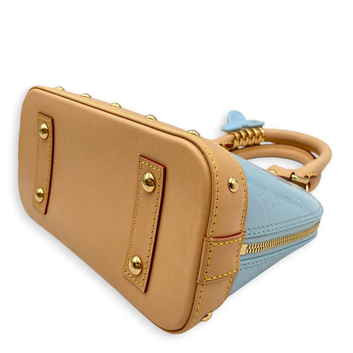 Limited Edition Alma BB Blue Crossbody Bag in Monogram Vernis Leather Gold hardware CL2608-22965 8
