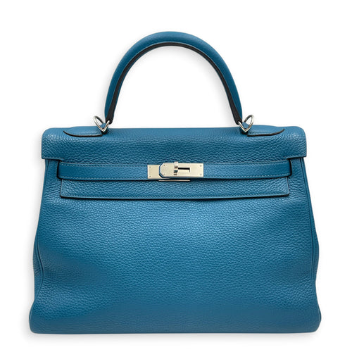 Kelly 32 Blue De Galice in Togo Palladium hardware CL2608-22966 1