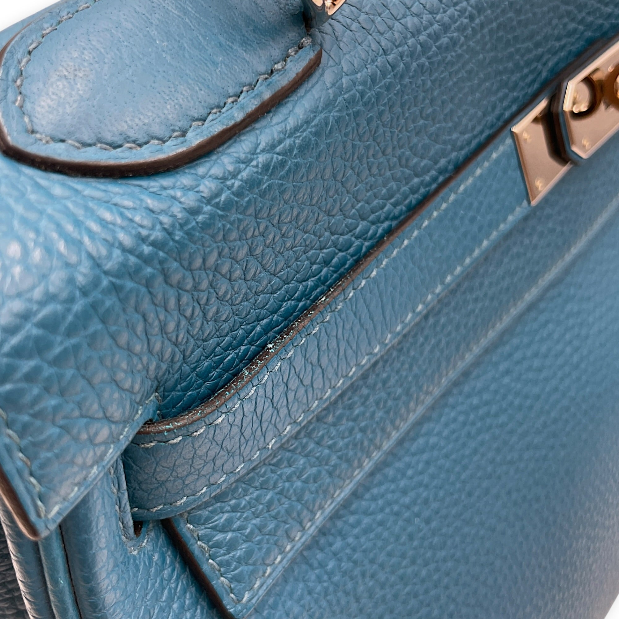 Kelly 32 Blue De Galice in Togo Palladium hardware CL2608-22966 10