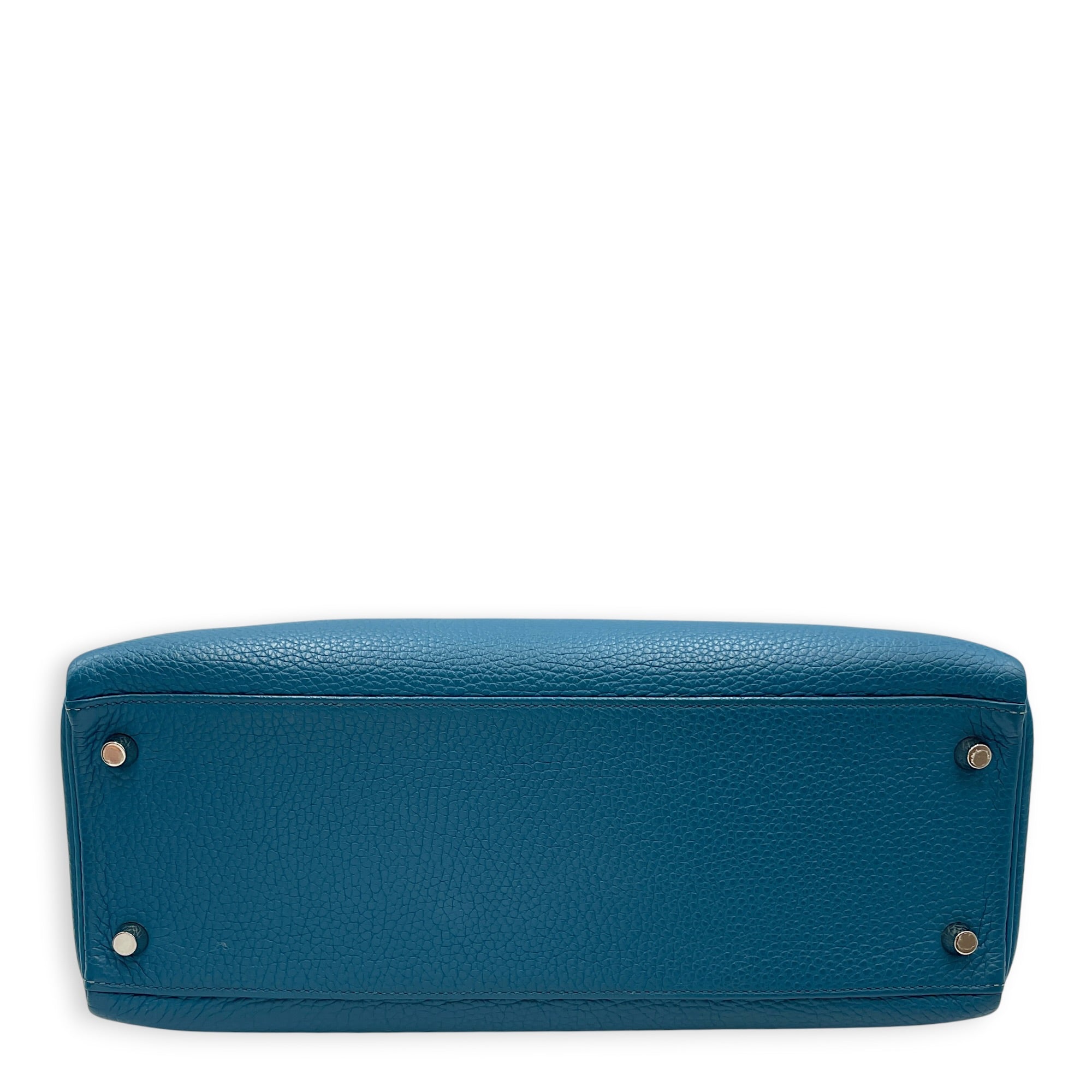 Kelly 32 Blue De Galice in Togo Palladium hardware CL2608-22966 5