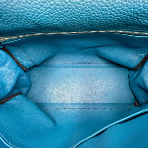 Kelly 32 Blue De Galice in Togo Palladium hardware CL2608-22966 6