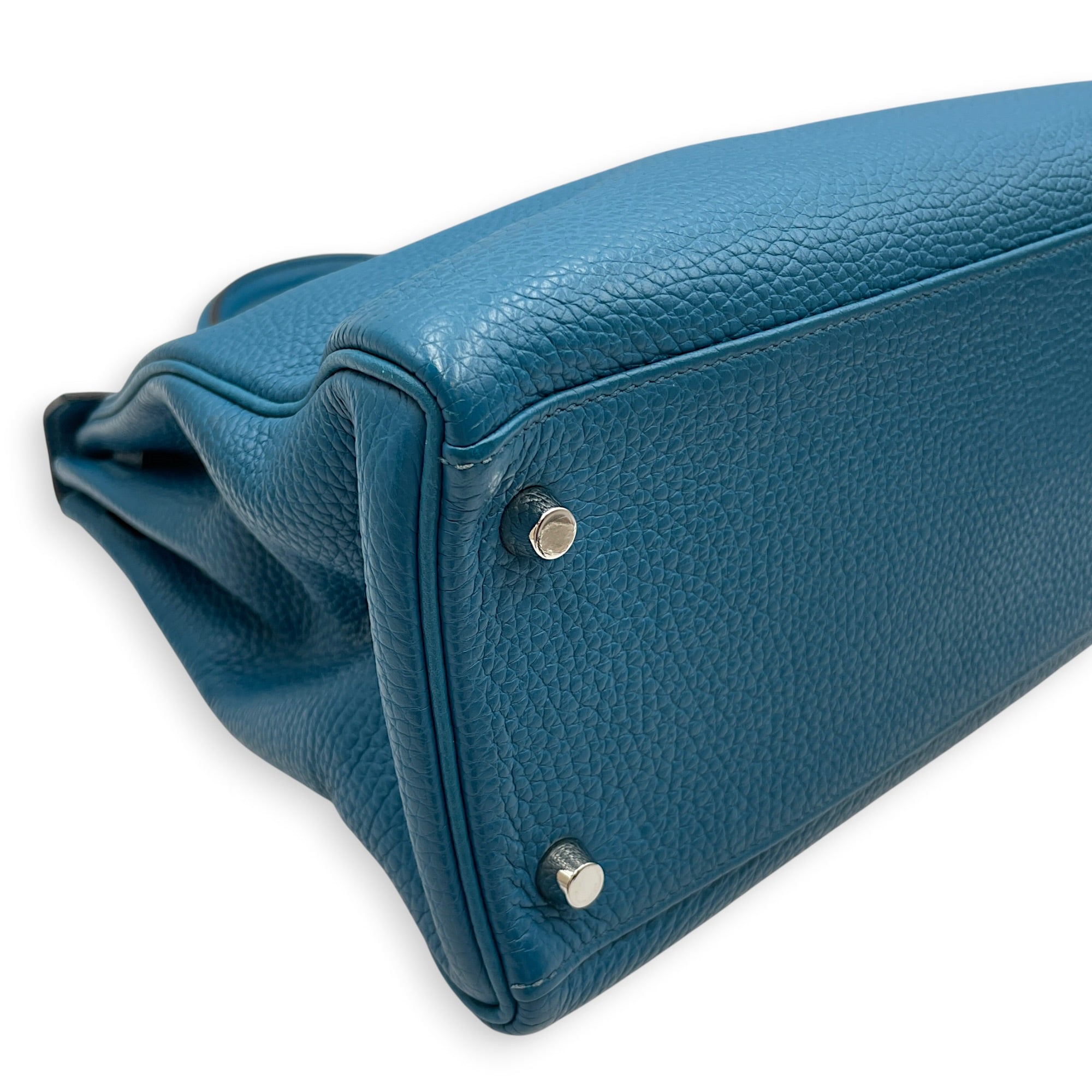 Kelly 32 Blue De Galice in Togo Palladium hardware CL2608-22966 7
