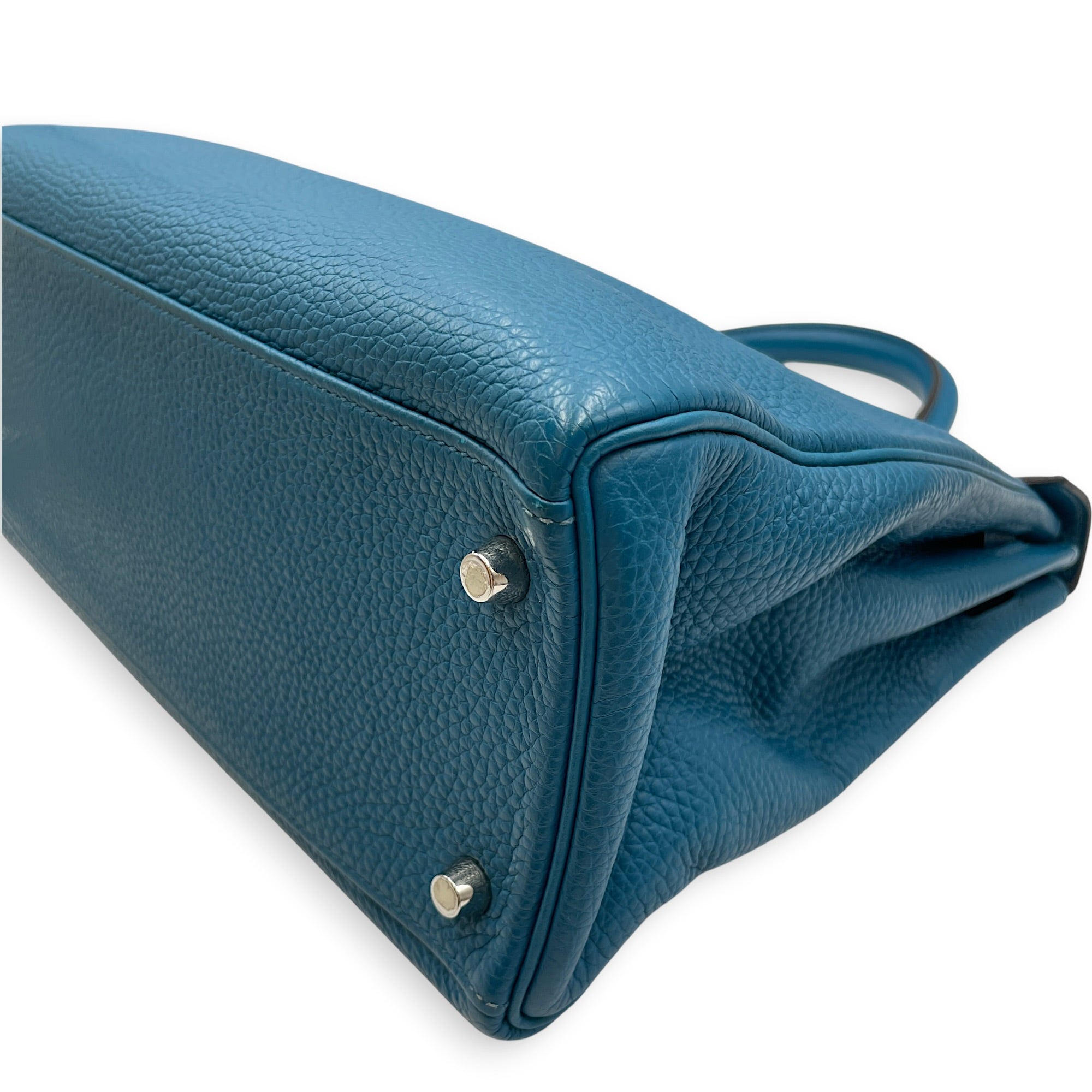 Kelly 32 Blue De Galice in Togo Palladium hardware CL2608-22966 8