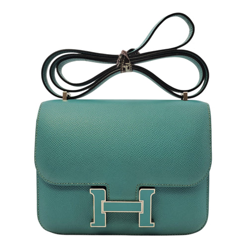 Constance 18 Blue Paon in Epsom Lacquered Metal hardware