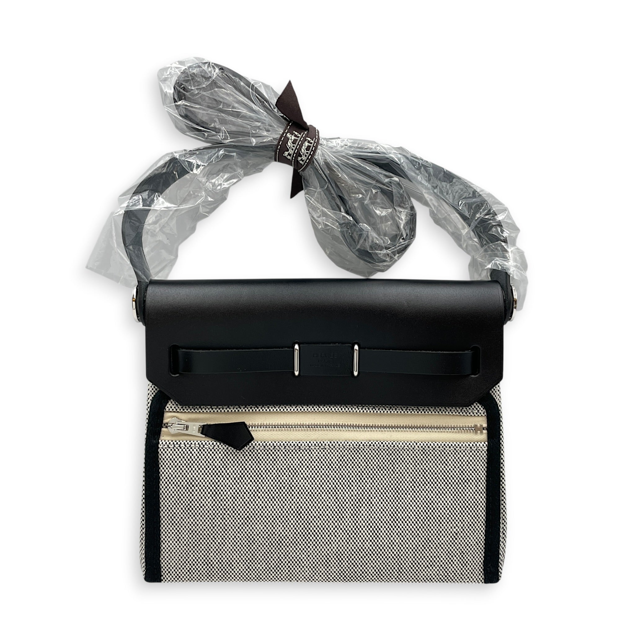 Herbag 20 Black/Ecru-black in Vache Hunter/Toile Palladium hardware CL2608-22976 2
