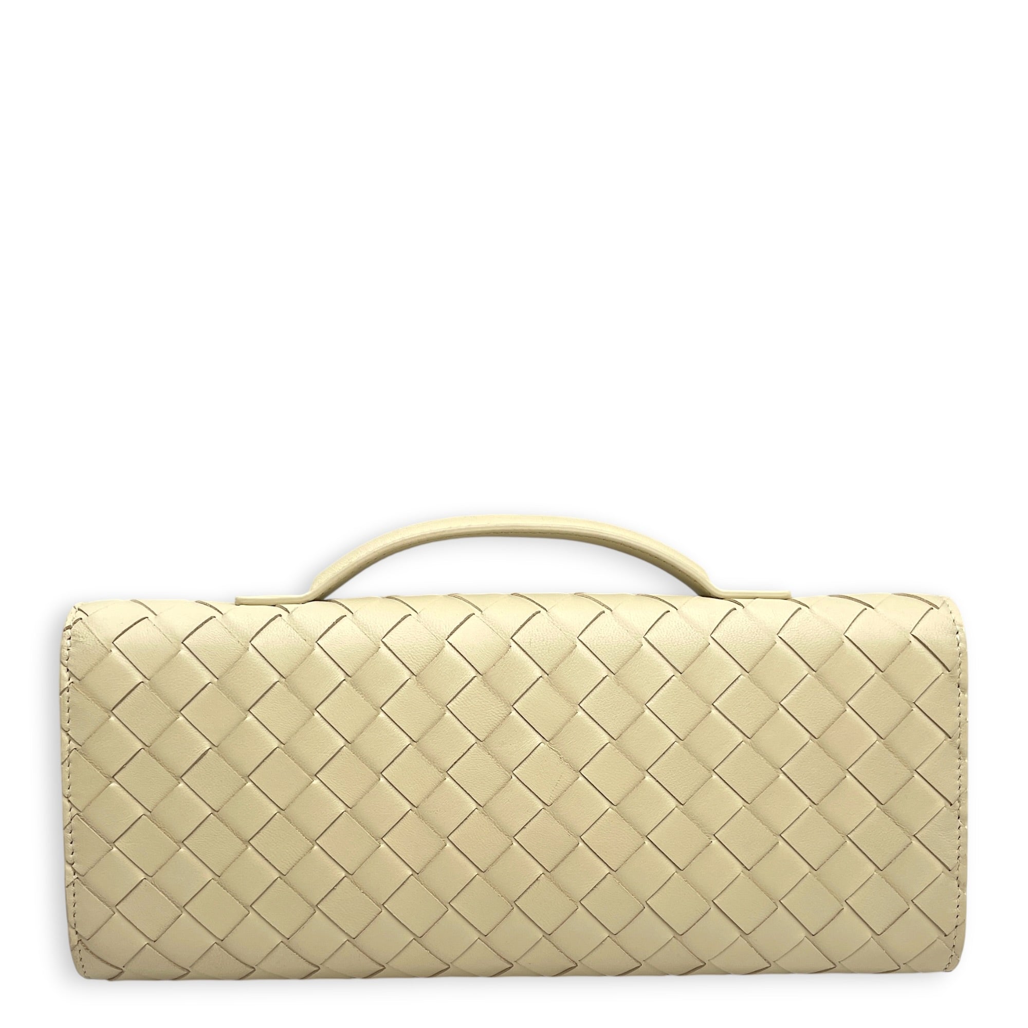 Andiamo Chalk Clutch in Lambskin Gold hardware