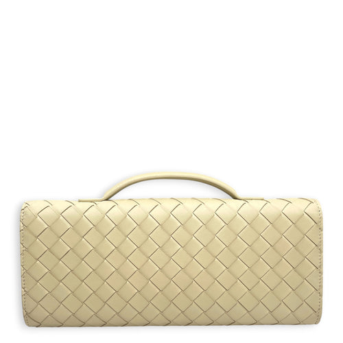 Andiamo Chalk Clutch in Lambskin Gold hardware