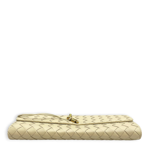 Andiamo Chalk Clutch in Lambskin Gold hardware