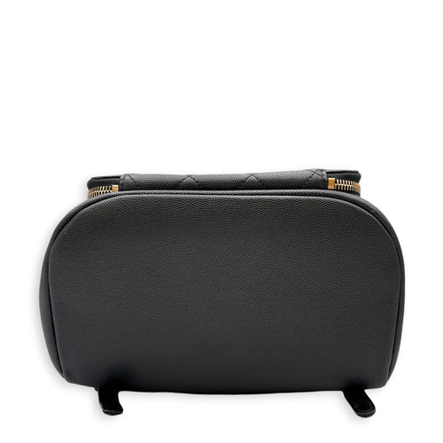 Business Affinity Black Backpack in Caviar Leather Gold hardware