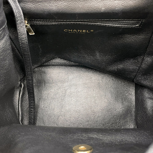 Business Affinity Black Backpack in Caviar Leather Gold hardware
