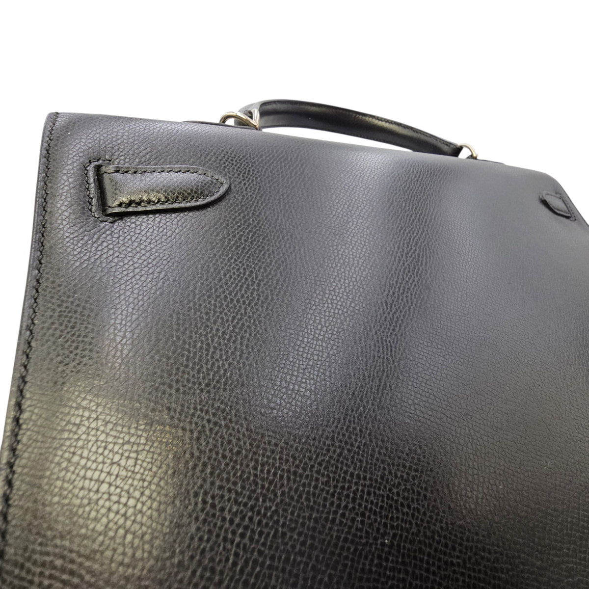Sellier Kelly 35 Noir in Courchevel  Palladium hardware