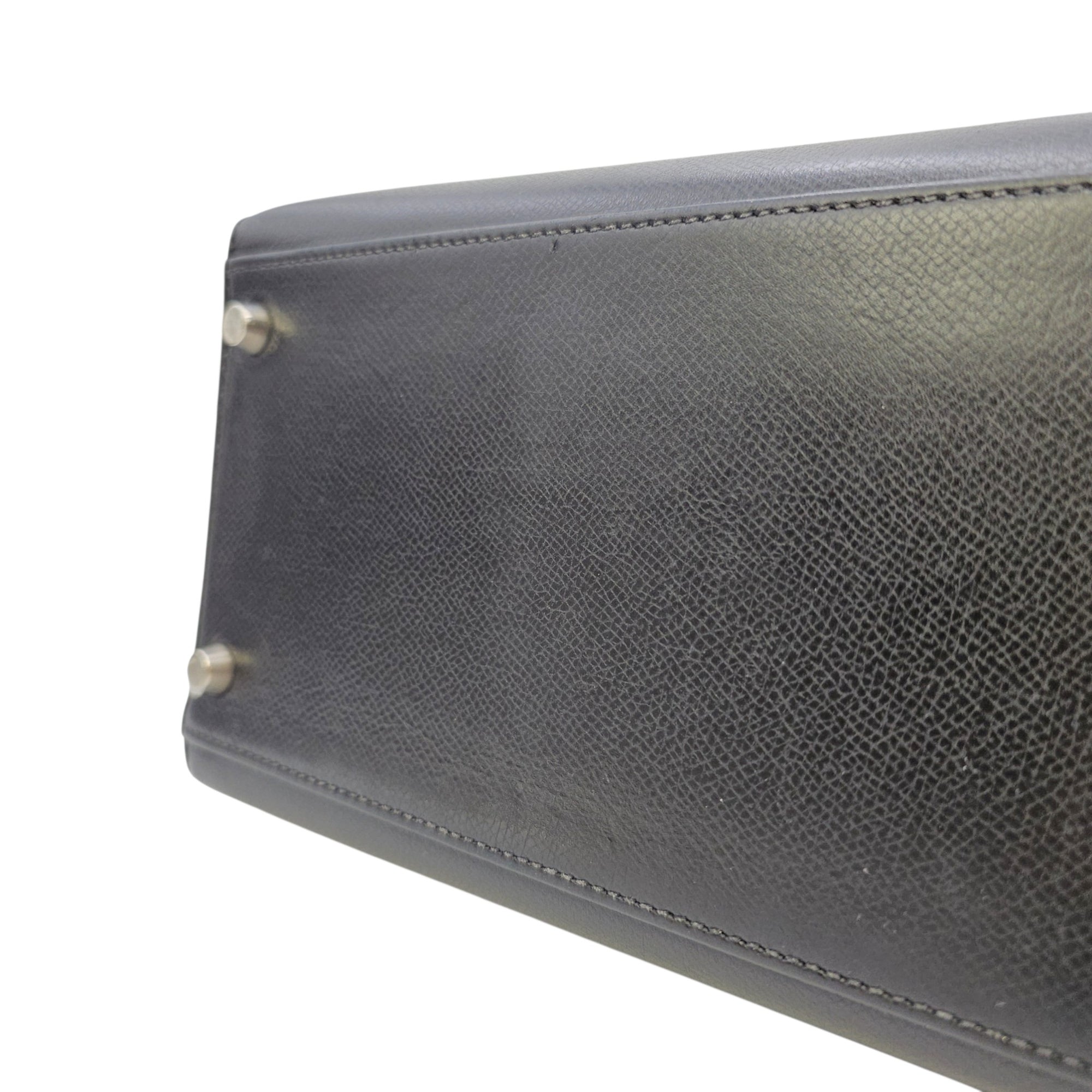 Sellier Kelly 35 Noir in Courchevel  Palladium hardware