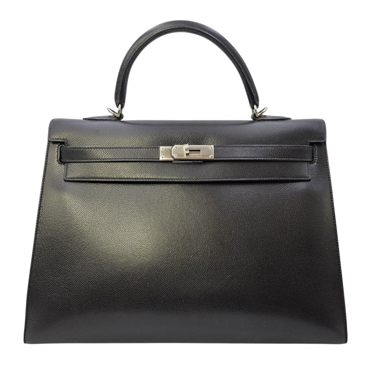 Sellier Kelly 35 Noir in Courchevel  Palladium hardware