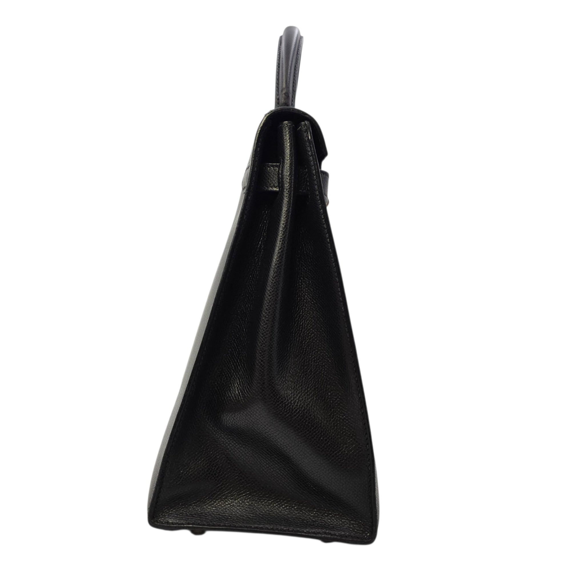 Sellier Kelly 35 Noir in Courchevel  Palladium hardware