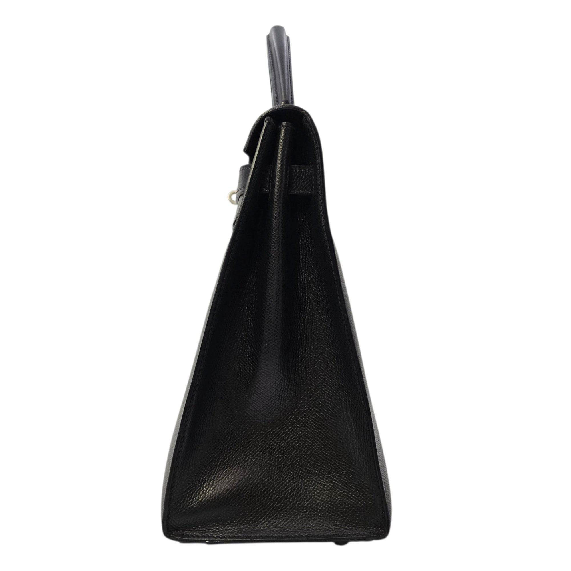 Sellier Kelly 35 Noir in Courchevel  Palladium hardware
