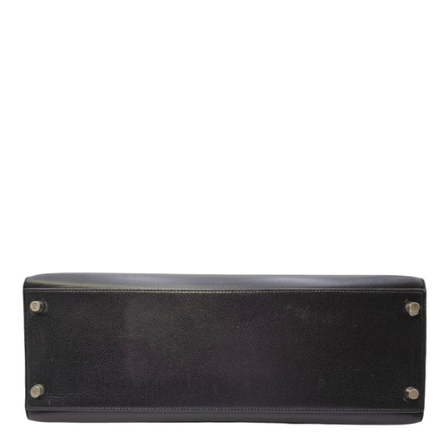 Sellier Kelly 35 Noir in Courchevel  Palladium hardware
