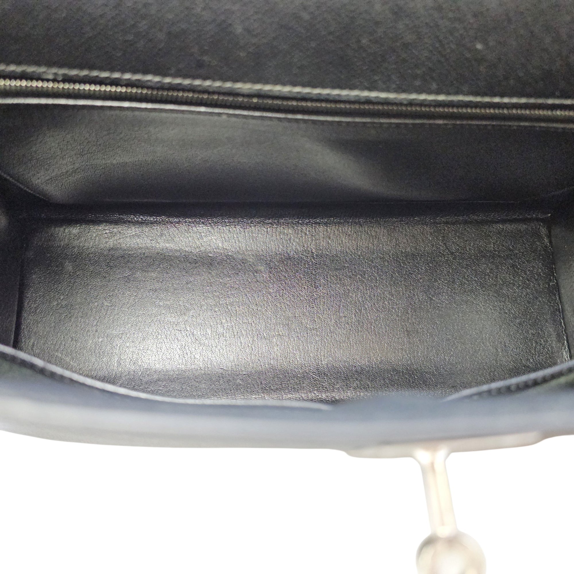 Sellier Kelly 35 Noir in Courchevel  Palladium hardware