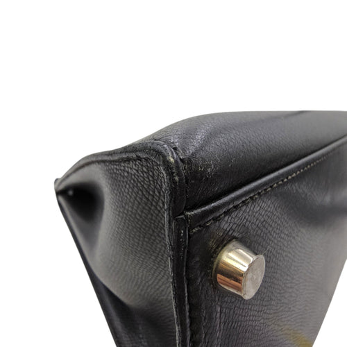 Sellier Kelly 35 Noir in Courchevel  Palladium hardware