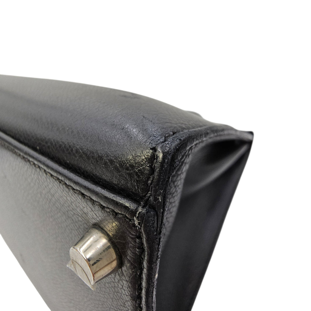 Sellier Kelly 35 Noir in Courchevel  Palladium hardware
