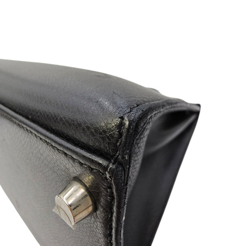 Sellier Kelly 35 Noir in Courchevel  Palladium hardware