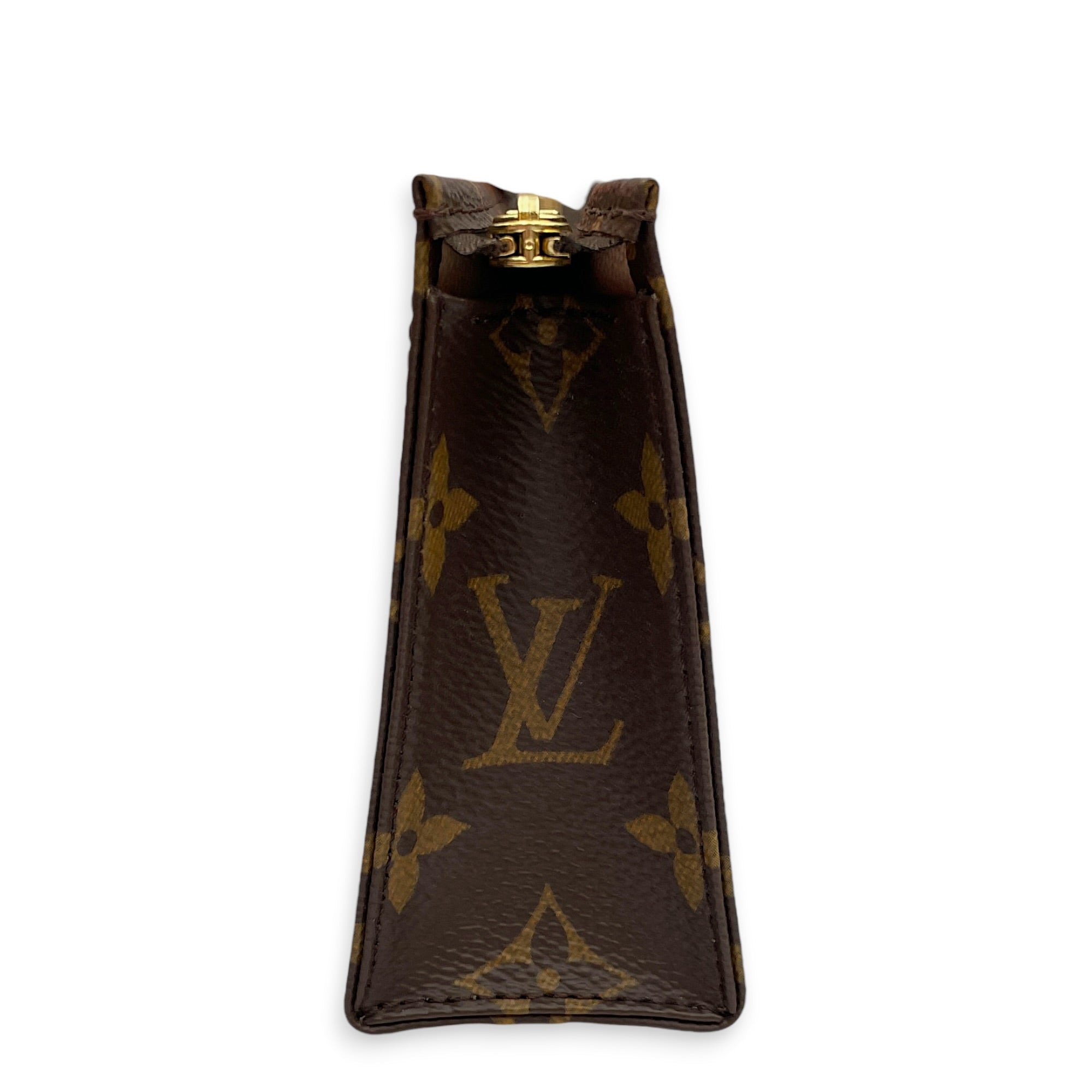 Monogram toiletry case  Brown Pouch in Monogram Coated Canvas Gold hardware