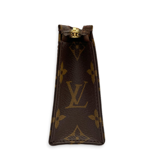 Monogram toiletry case  Brown Pouch in Monogram Coated Canvas Gold hardware