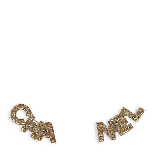 “CHA “ on one side “NEL” on the other  Gold Earrings Gold hardware