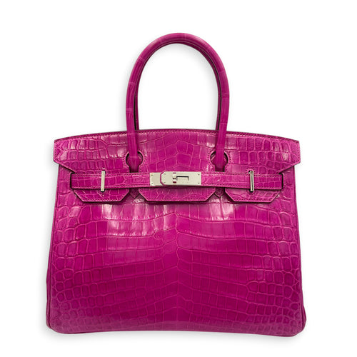 Birkin 30 Rose Sheherazade in Shiny Niloticus Palladium hardware