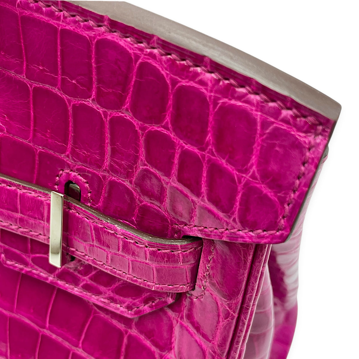 Birkin 30 Rose Sheherazade in Shiny Niloticus Palladium hardware