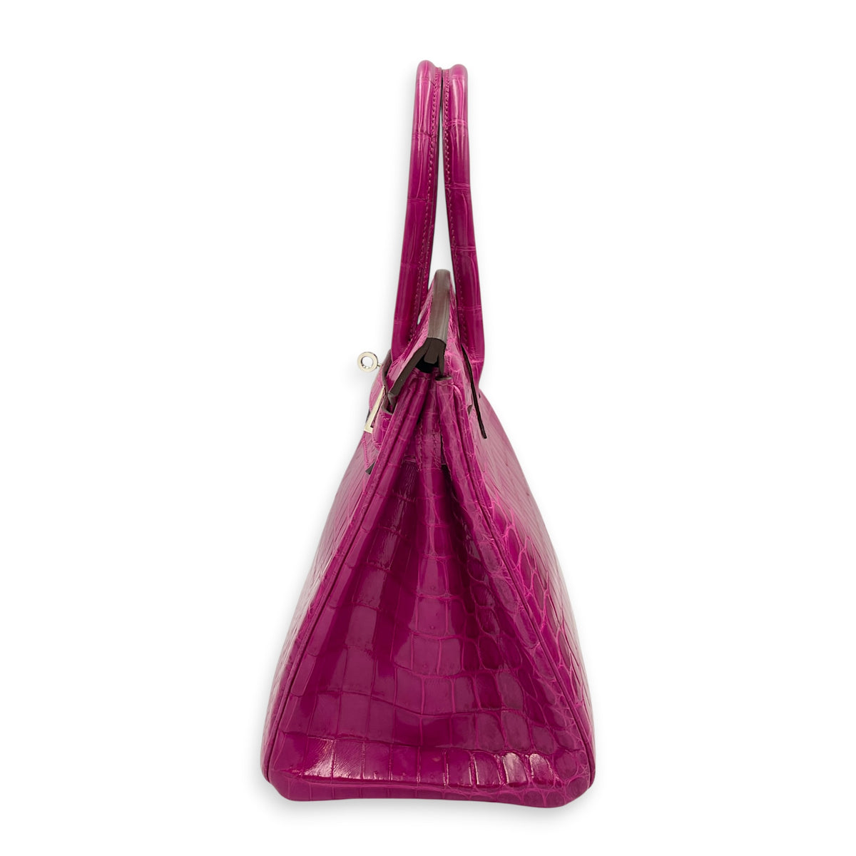 Birkin 30 Rose Sheherazade in Shiny Niloticus Palladium hardware