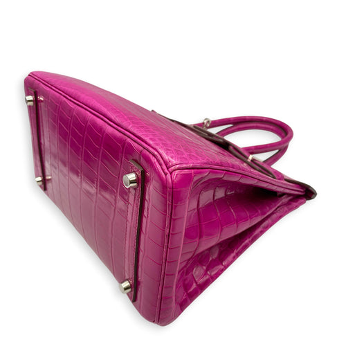 Birkin 30 Rose Sheherazade in Shiny Niloticus Palladium hardware