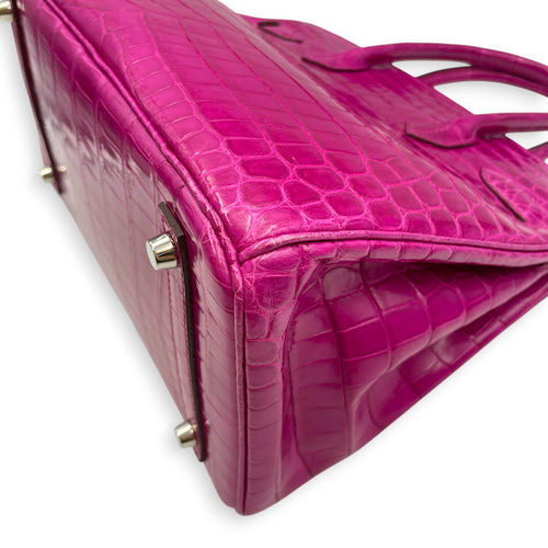 Birkin 30 Rose Sheherazade in Shiny Niloticus Palladium hardware