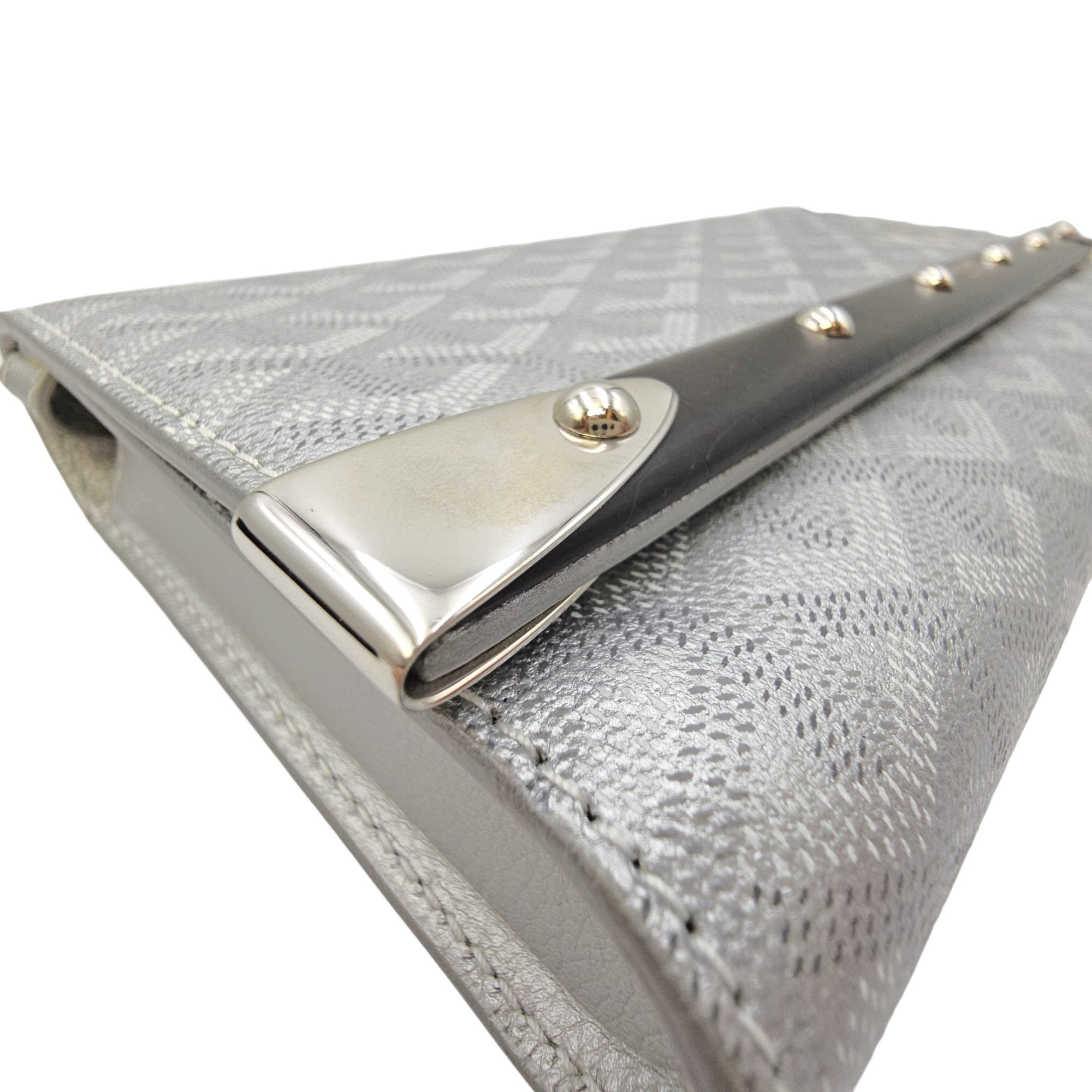 Monte Carlo Bois  Grey Wallet On Chain in Coated Canvas Silver hardware