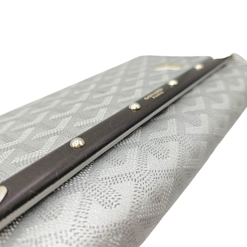 Monte Carlo Bois  Grey Wallet On Chain in Coated Canvas Silver hardware