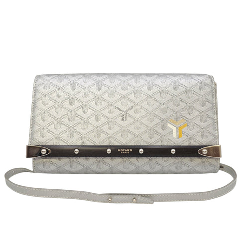 Monte Carlo Bois  Grey Wallet On Chain in Coated Canvas Silver hardware