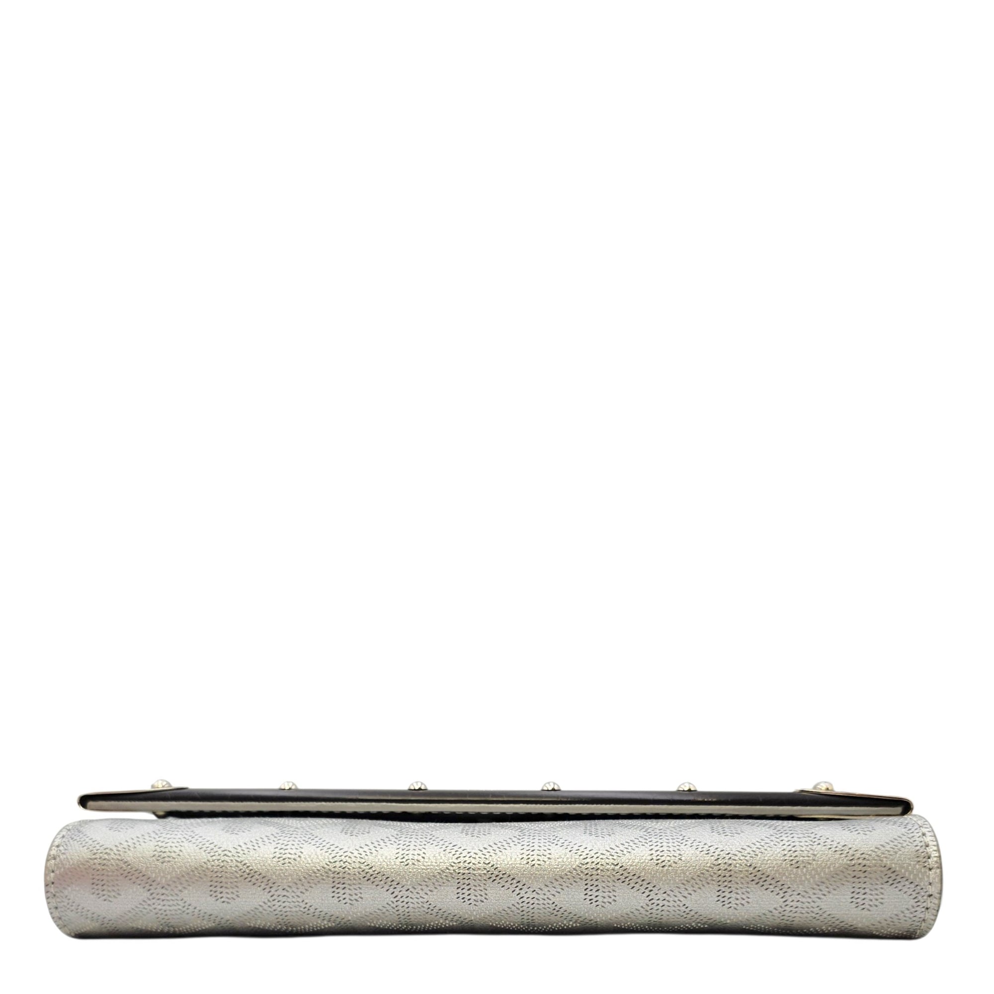 Monte Carlo Bois  Grey Wallet On Chain in Coated Canvas Silver hardware