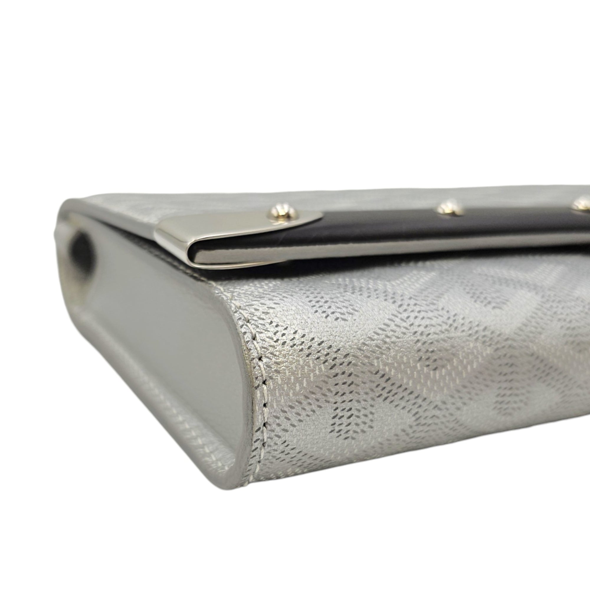 Monte Carlo Bois  Grey Wallet On Chain in Coated Canvas Silver hardware
