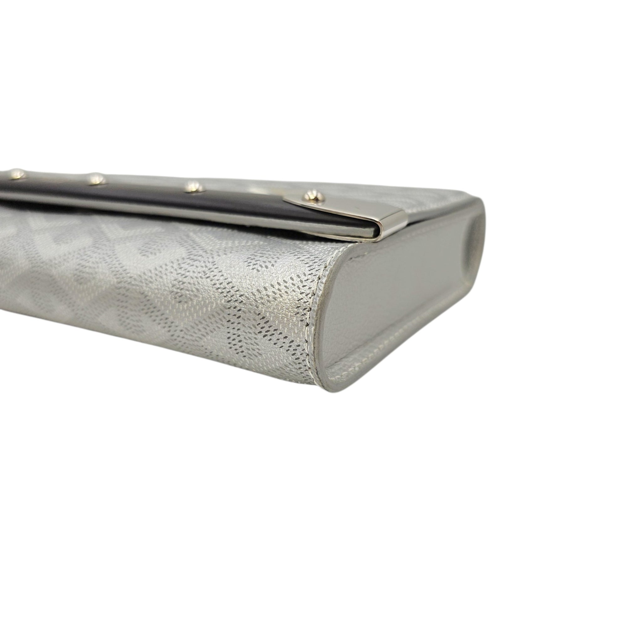 Monte Carlo Bois  Grey Wallet On Chain in Coated Canvas Silver hardware