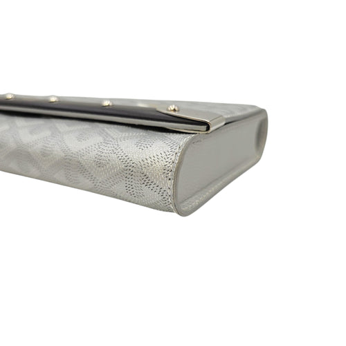Monte Carlo Bois  Grey Wallet On Chain in Coated Canvas Silver hardware