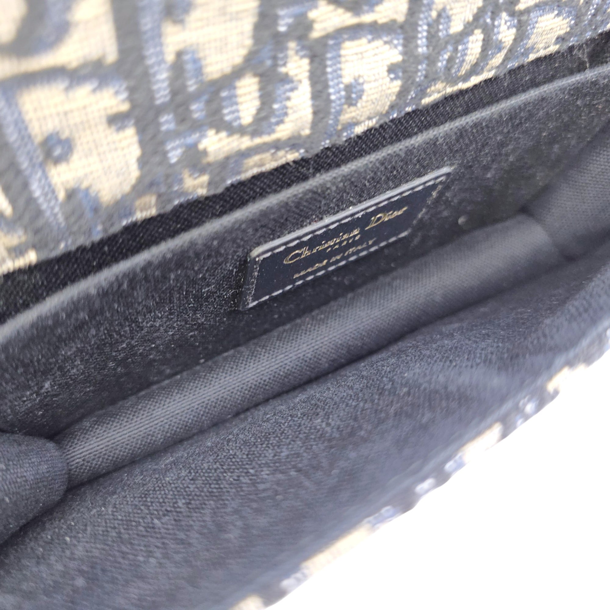 30 Montaigne East West  21cm Navy Blue Dior Oblique Shoulder Bag in Jacquard Gold hardware