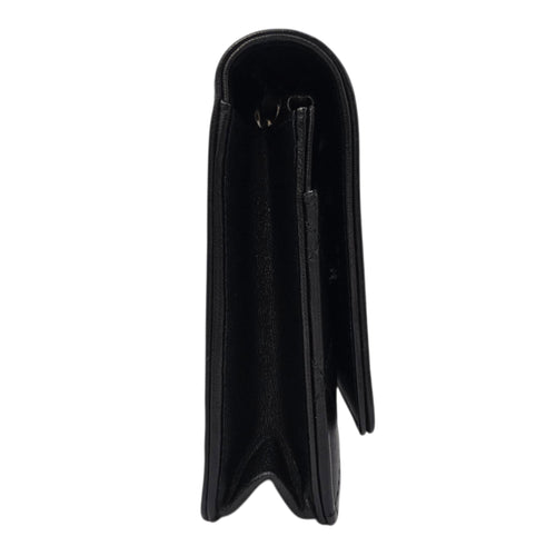 Boy Black Wallet On Chain in Lambskin Ruthenium hardware